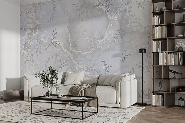 Weißer und grauer Hintergrund mit weißen und grauen Blumenmustern Weißer und grauer Hintergrund mit weißen und grauen Blumenmustern