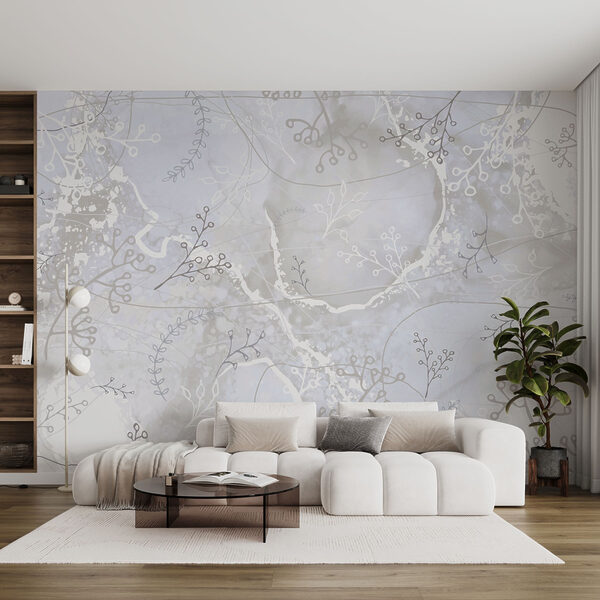 Weißer und grauer Hintergrund mit weißen und grauen Blumenmustern Weißer und grauer Hintergrund mit weißen und grauen Blumenmustern