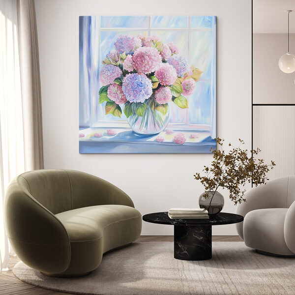 Gemälde einer Vase mit Blumen Gemälde einer Vase mit Blumen