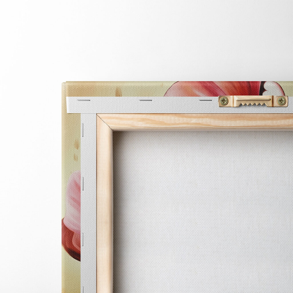 Painting of flowers on a yellow background