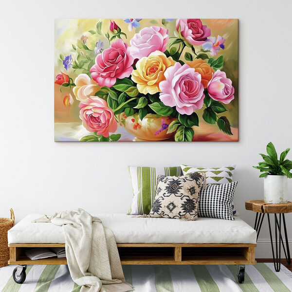 Gemälde von Blumen in einer Schale Gemälde von Blumen in einer Schale