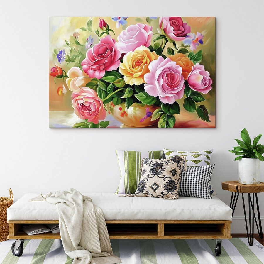 Gemälde von Blumen in einer Schale Gemälde von Blumen in einer Schale