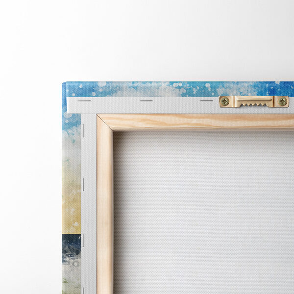 Aquarell von Wellen, die an einem Strand brechen Aquarell von Wellen, die an einem Strand brechen