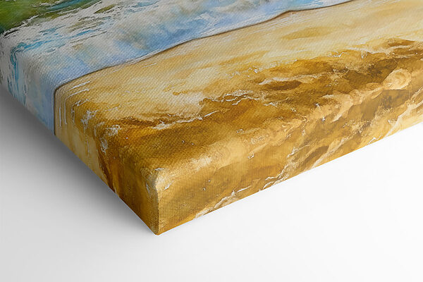 Aquarell von Wellen, die an einem Strand brechen Aquarell von Wellen, die an einem Strand brechen