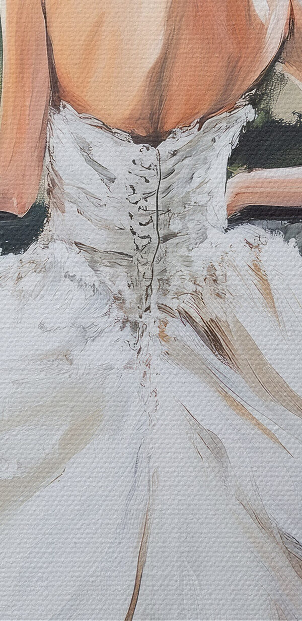 Gemälde einer Frau in einem weißen Kleid Gemälde einer Frau in einem weißen Kleid