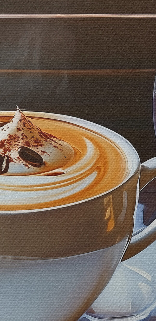 Eine Tasse Kaffee und eine Kanne Tee Eine Tasse Kaffee und eine Kanne Tee