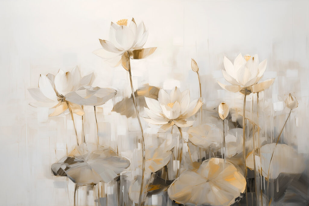 Painting of white flowers