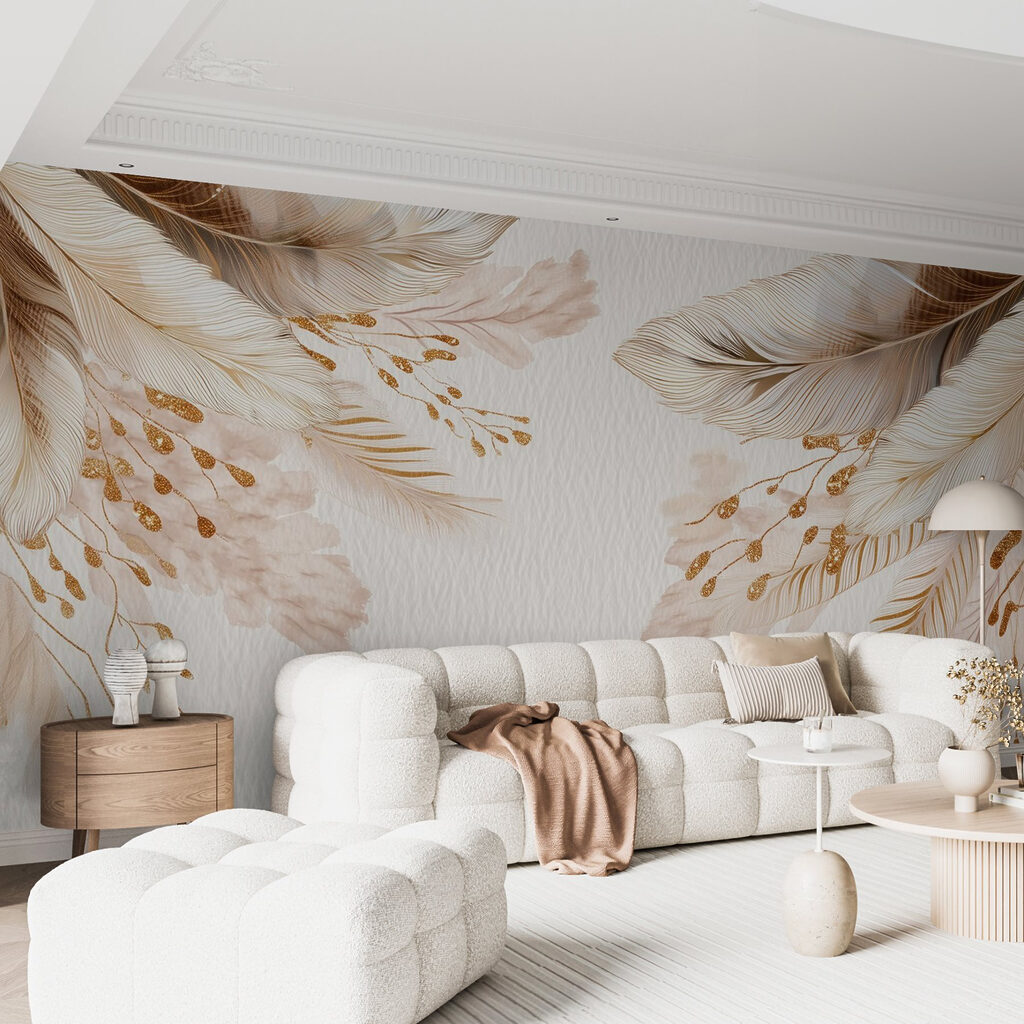 Delicate feathers on soft background Delicate feathers on soft background