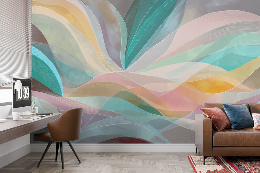 Bunte, gewirbelte Linien