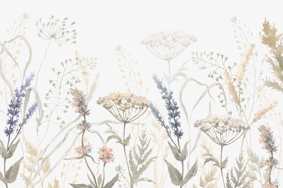 Aquarellmalerei von Blumen und Pflanzen
