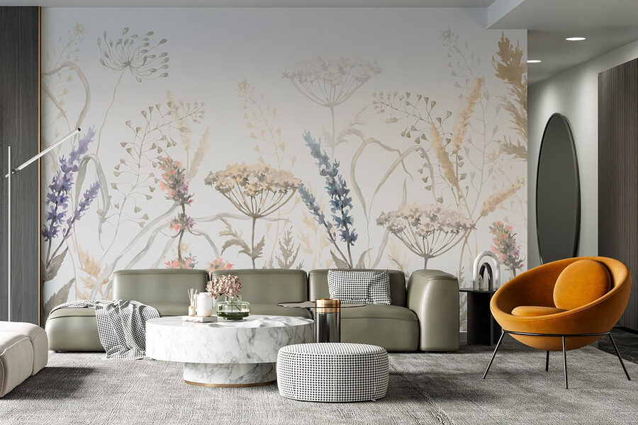 Aquarellmalerei von Blumen und Pflanzen