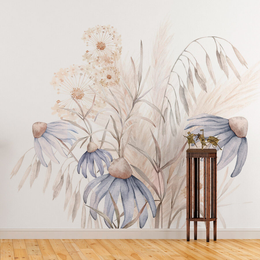 Aquarellmalerei von Blumen und Pflanzen