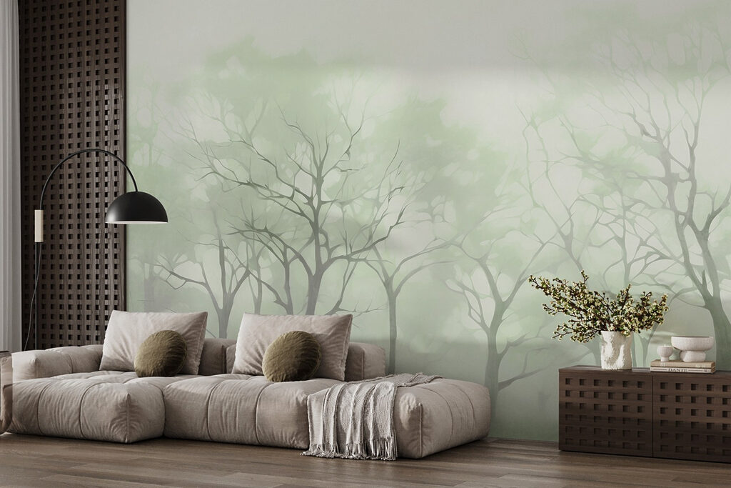 Group of trees in fog