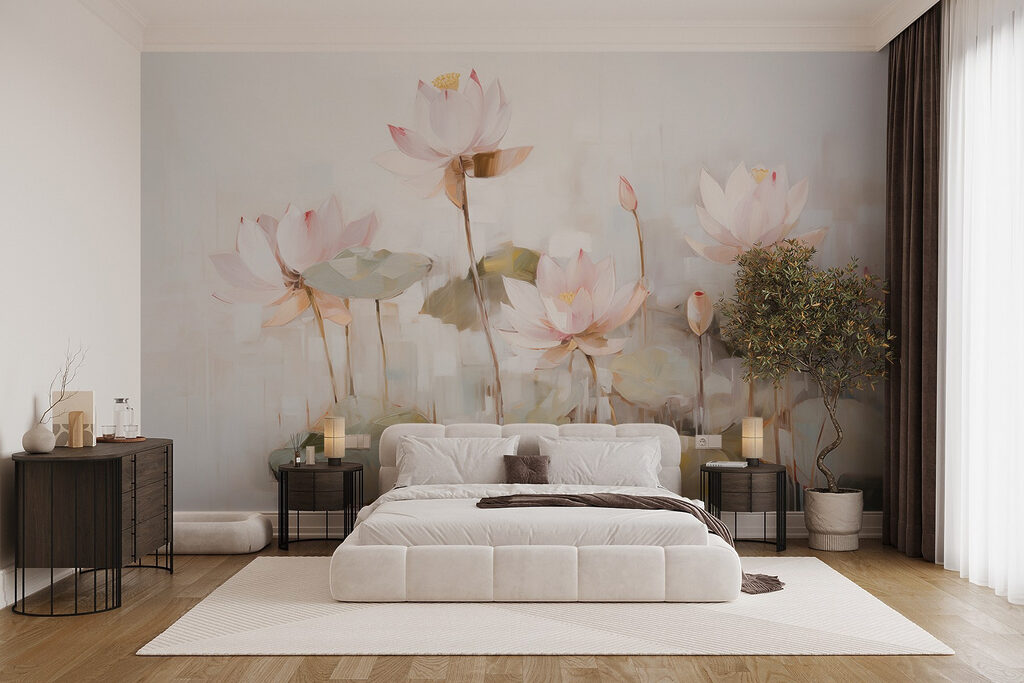 Painting of flowers and leaves