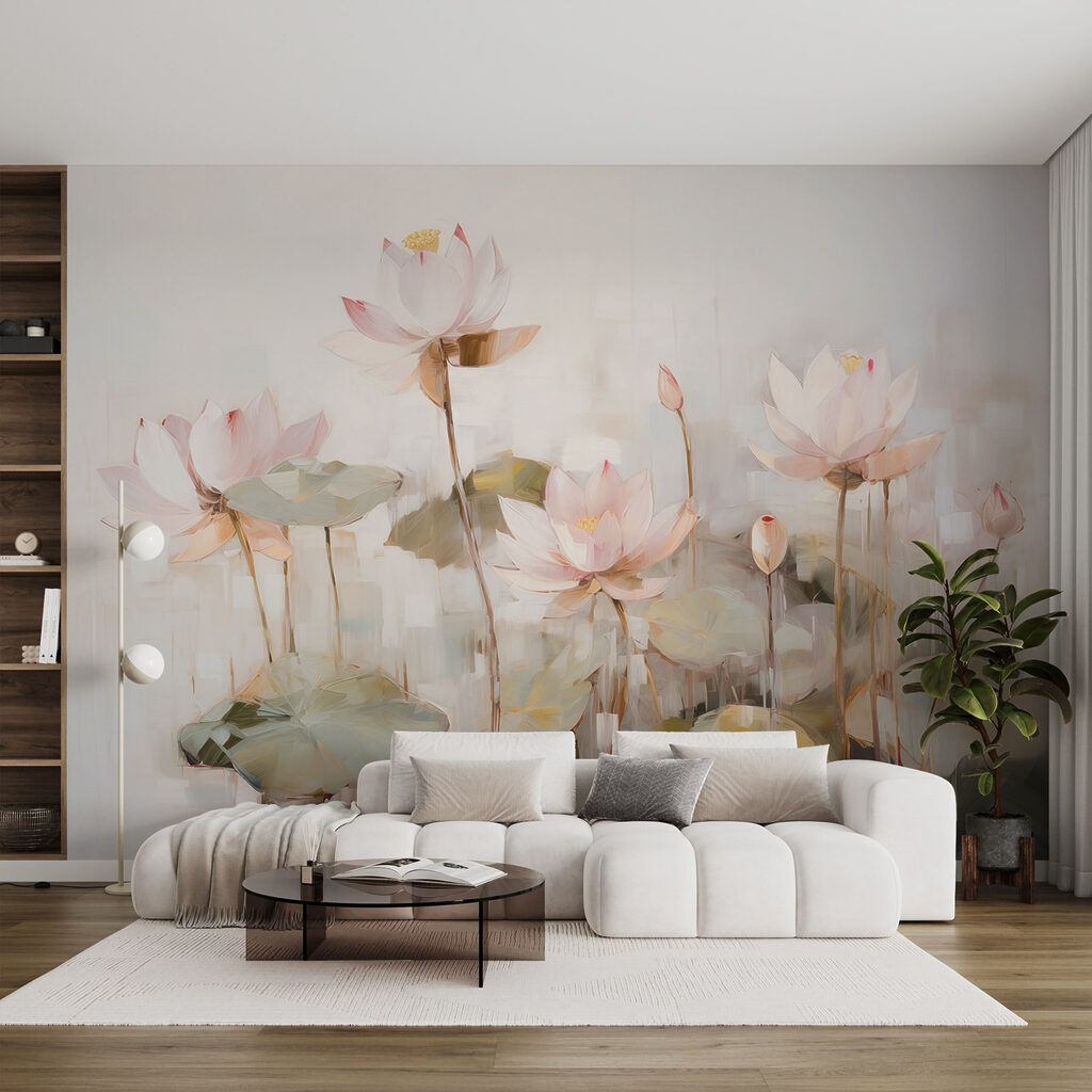 Painting of flowers and leaves