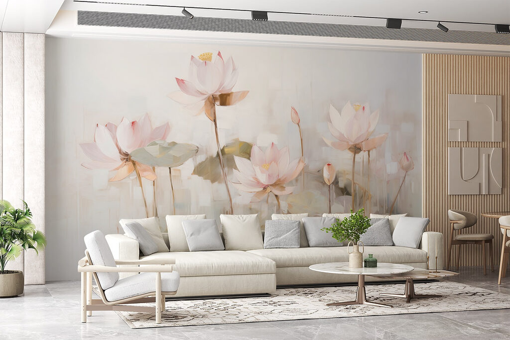 Painting of flowers and leaves