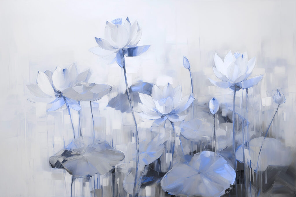 Painting of flowers and leaves