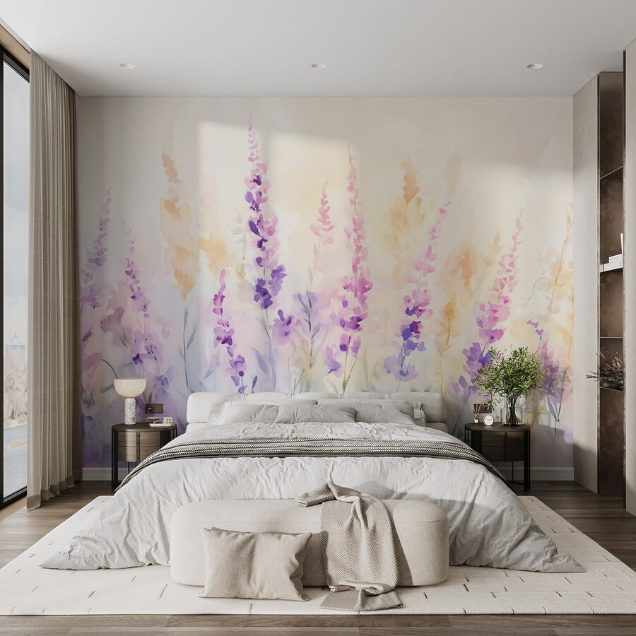 Painting of flowers in a field Painting of flowers in a field