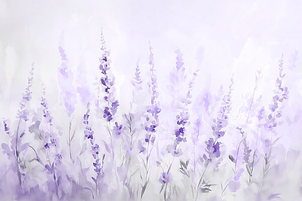 Gemälde von lila Blumen Gemälde von lila Blumen