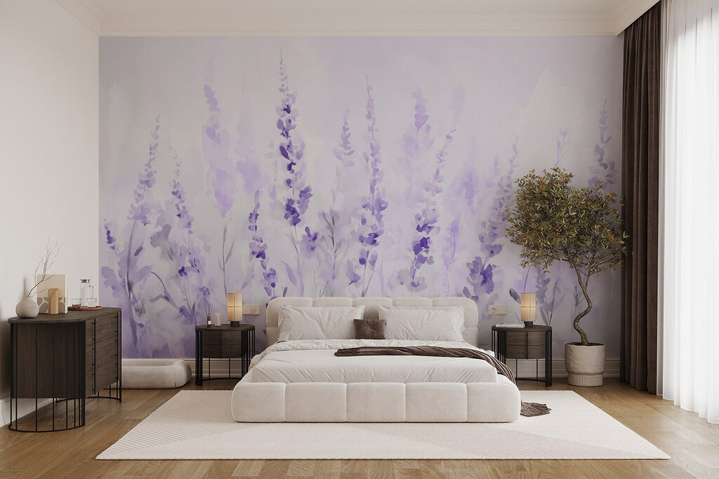 Painting of purple flowers Painting of purple flowers