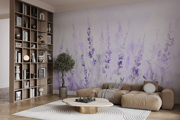 Gemälde von lila Blumen Gemälde von lila Blumen