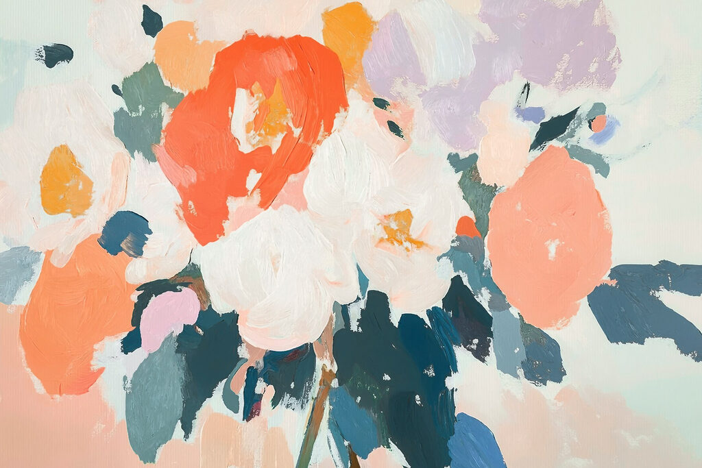 Malerei von Blumen mit verschiedenen Farben Malerei von Blumen mit verschiedenen Farben