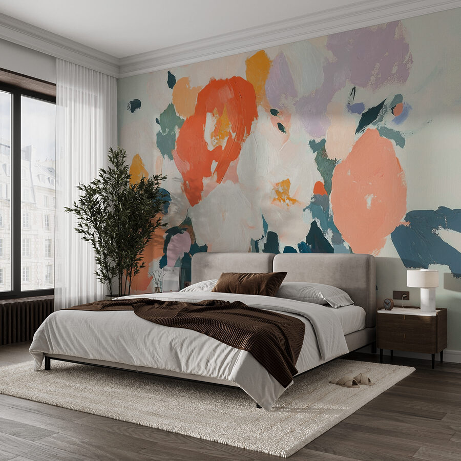 Malerei von Blumen mit verschiedenen Farben Malerei von Blumen mit verschiedenen Farben