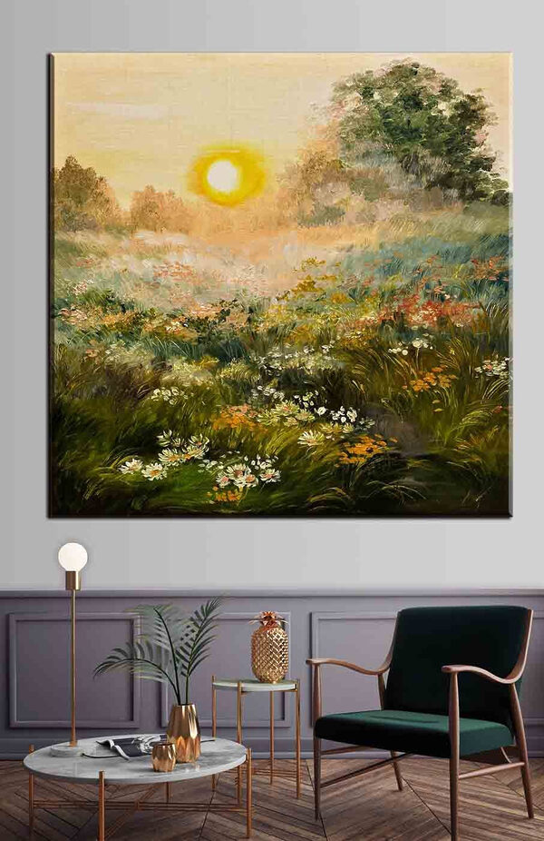 Gemälde eines Blumenfeldes Gemälde eines Blumenfeldes