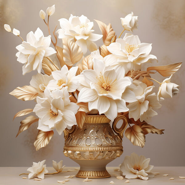 Vase mit weißen Blumen Vase mit weißen Blumen