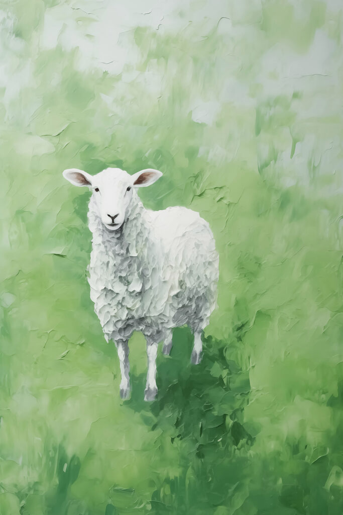 Painting of a sheep Painting of a sheep