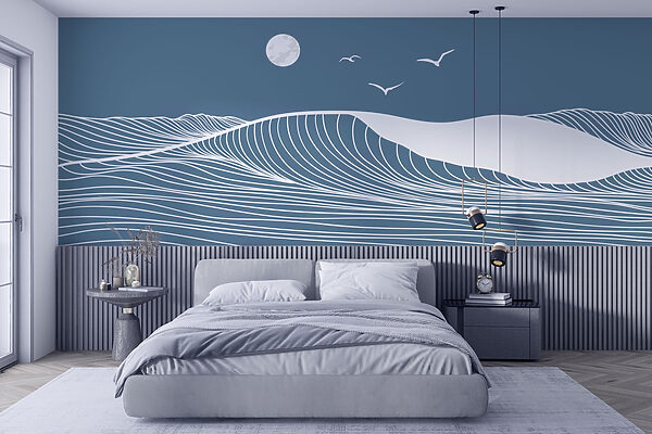 Wellen und Vögel am Himmel Wellen und Vögel am Himmel