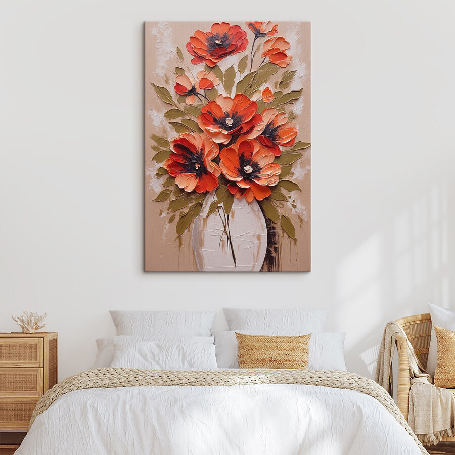 Ein Gemälde mit Blumen in einer Vase Ein Gemälde mit Blumen in einer Vase