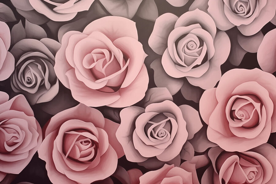 Gruppe von rosa Rosen
