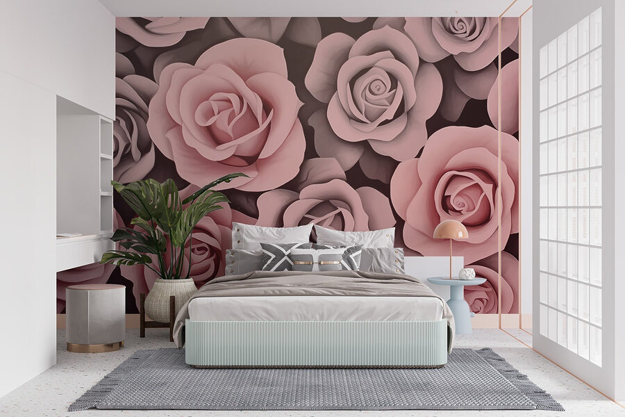 Gruppe von rosa Rosen