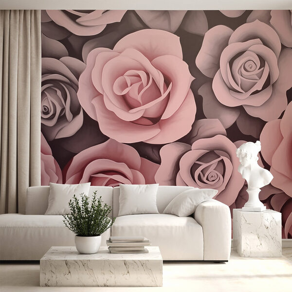 Gruppe von rosa Rosen Gruppe von rosa Rosen