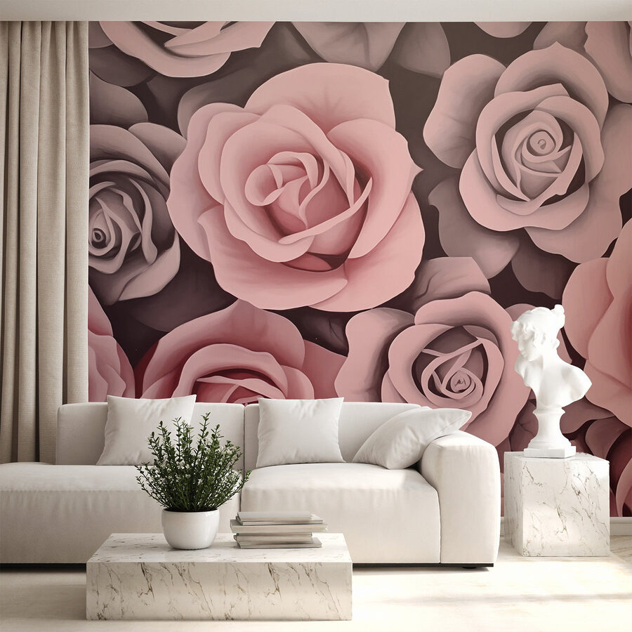 Gruppe von rosa Rosen
