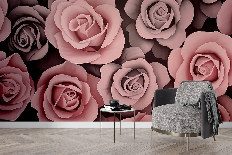 Gruppe von rosa Rosen