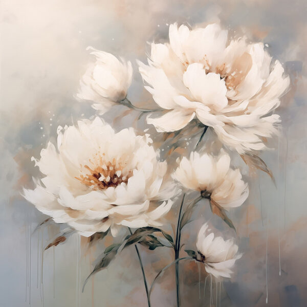 Malerei von weißen Blumen Malerei von weißen Blumen