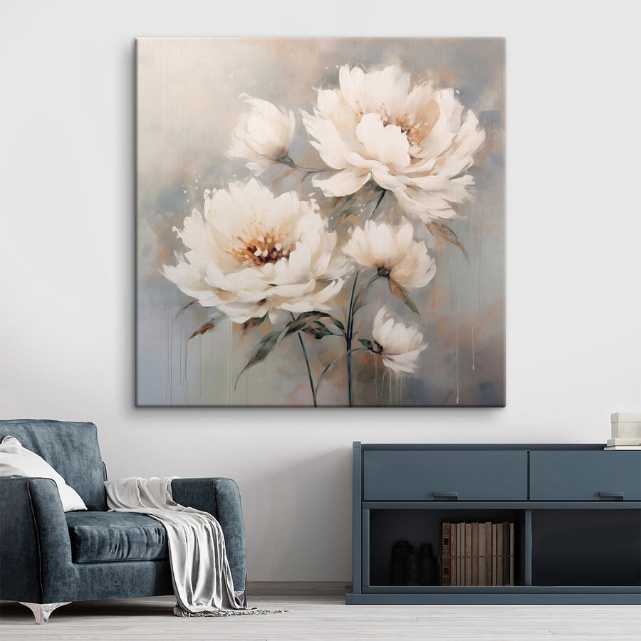 Malerei von weißen Blumen