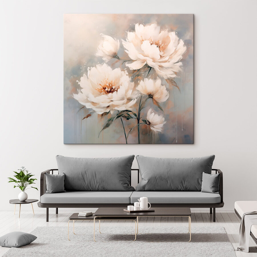 Malerei von weißen Blumen