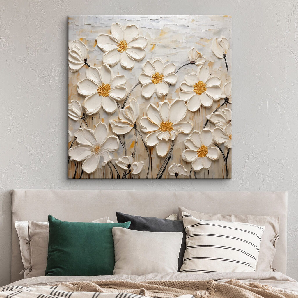 Painting of white flowers Painting of white flowers