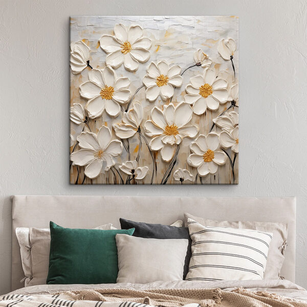 Painting of white flowers Painting of white flowers