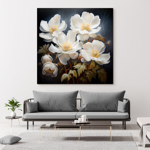Malerei von weißen Blumen Malerei von weißen Blumen