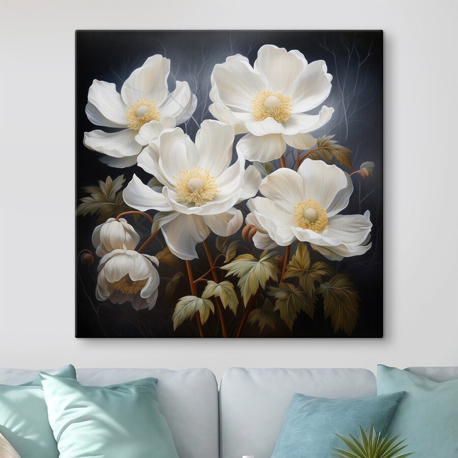 Malerei von weißen Blumen