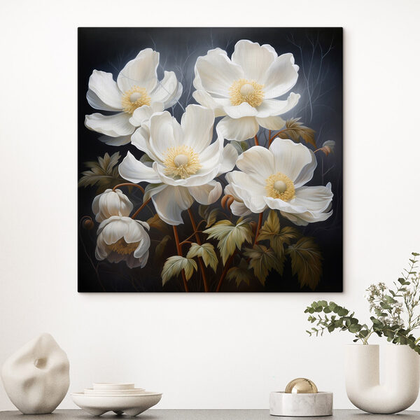 Malerei von weißen Blumen Malerei von weißen Blumen