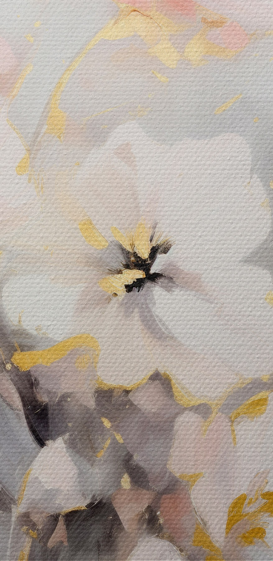 Malerei von Blumen auf einer weißen Fläche Malerei von Blumen auf einer weißen Fläche