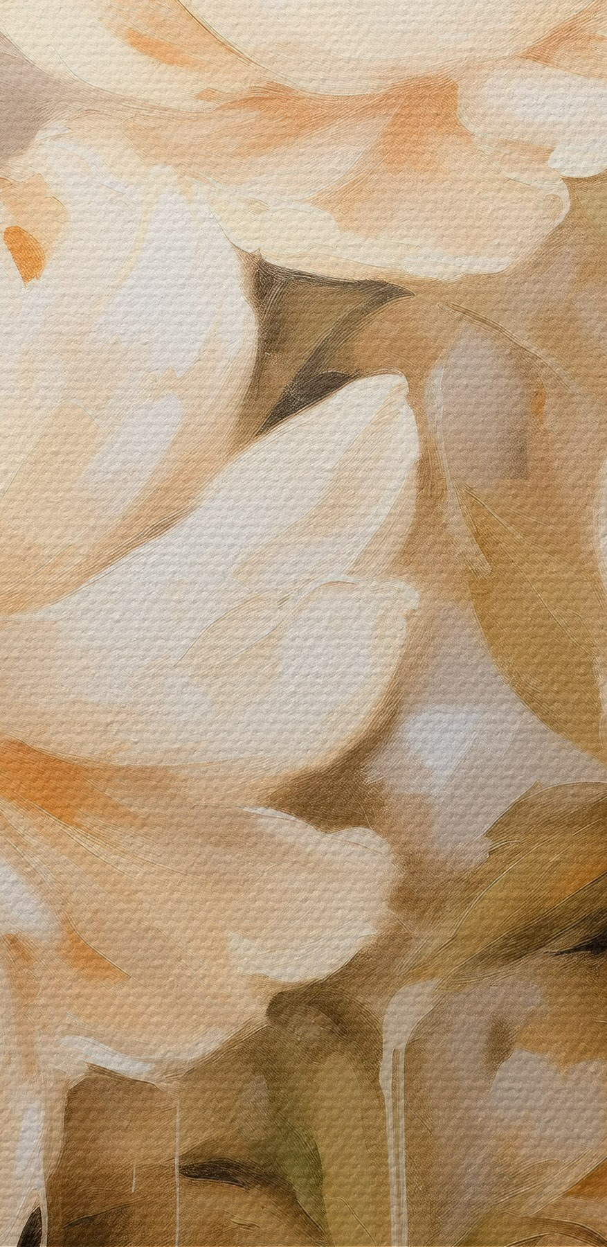 Gemälde mit Blumen an einer Wand Gemälde mit Blumen an einer Wand