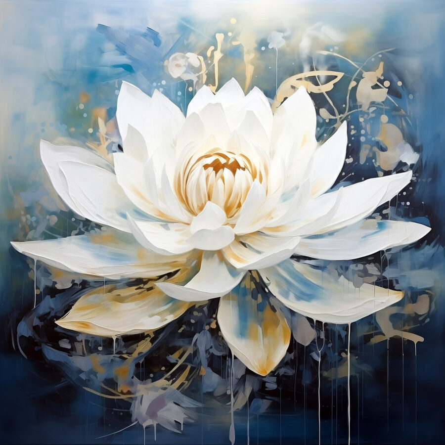 Gemälde einer weißen Blume