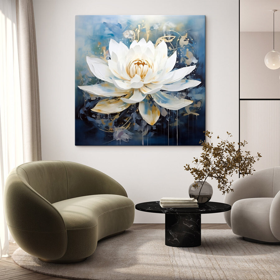 Gemälde einer weißen Blume