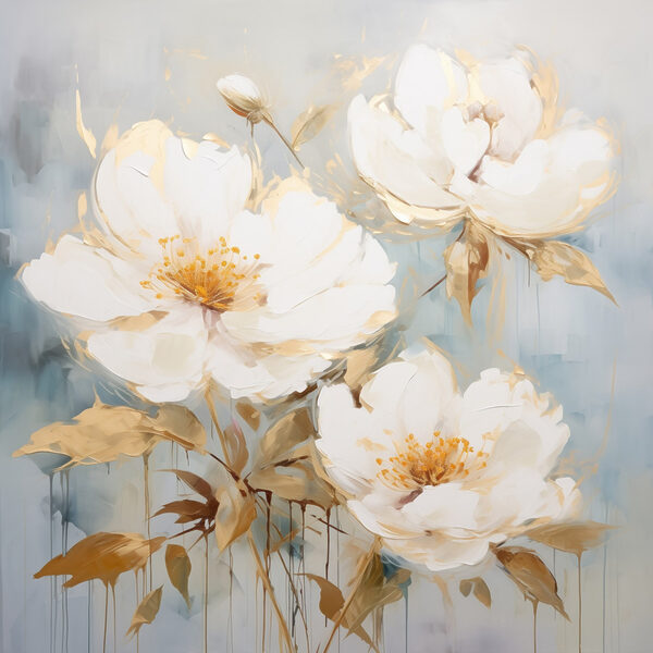 Painting of white flowers